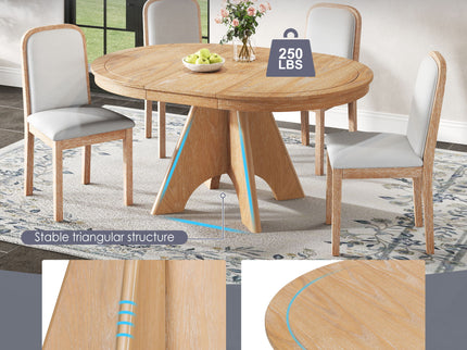 Extendable Dining Table With Sturdy Crossed Legs
