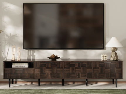 78" TV Stand With Storage Cabinets For Living Room - Walnut