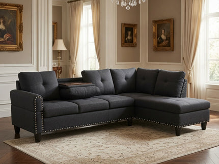 L - Shaped Sectional Sofa With Movable Left Chaise