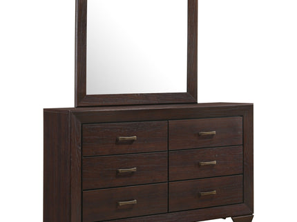 Holmgren - 6 Drawer Dresser With Mirror - Dark Coffee