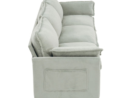 Modern 3 Seater Sofa With Side Storage Pockets For Living Room
