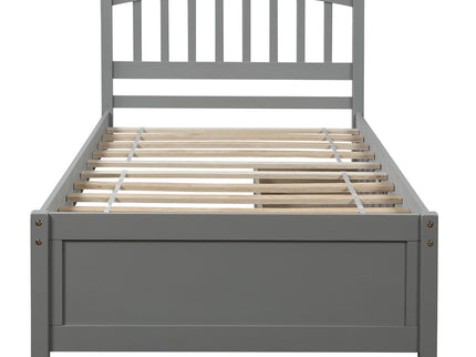 Platform Storage Bed Wood Bed Frame With Two Drawers And Headboard