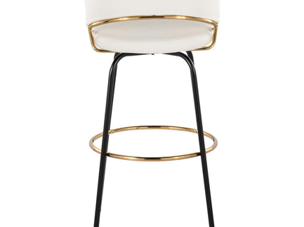 Jie - Fixed Height Contemporary Barstool With Swivel Round Footrest (Set of 2)