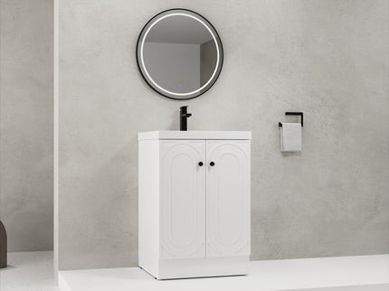 Contemporary Freestanding Bathroom Vanity With Resin Sink & Soft-Close Cabinet Doors