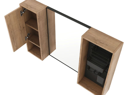 41.6" Wall Mounted Bathroom Cabinet With Soft Close Door, Storage Cabinet Featuring - Imitative Oak