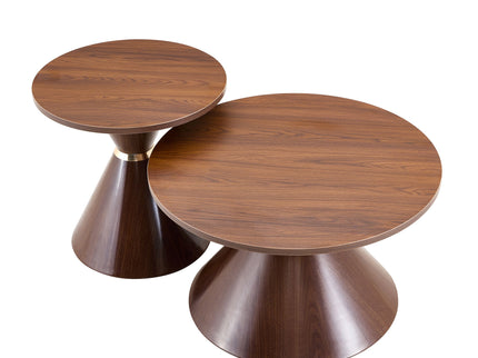 2 Piece Round Coffee Table Set For Living Room