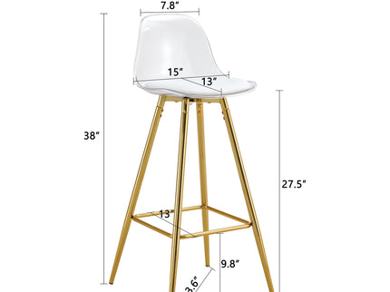 Stylish Upholstered Bar Chairs With Metal Leg