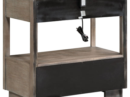 Prescott - 2 Drawers Nightstand With Open Shelf - Taupe