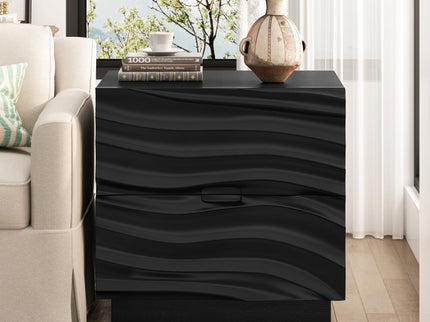 Nightstand With 2 Drawers, No Handles