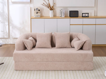 Foldable Sofa Bed, Boneless Couch Convertible Sleeper With 4 Pillows