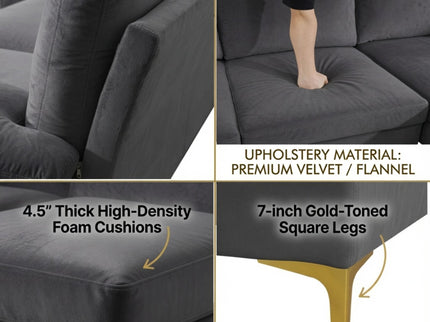 U - Shaped Sectional Sofa With Double Chaise