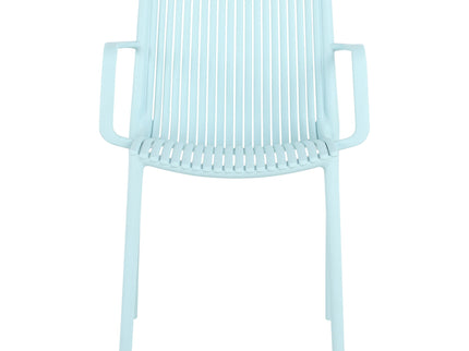 4 Modern Stackable Armchair Matched With Long Table