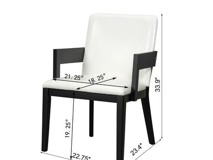 Modern Glossy Dining Chairs (Set of 2), Elegant Upholstery And Ergonomic Design - Black White
