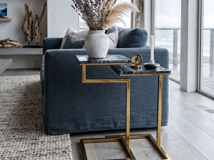 Chamblee - 2 Piece Square Nesting C - Table Set - Gold / Black