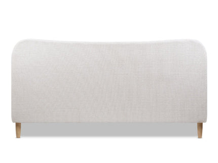 Roman - King Curved Headboard Upholstered Platform Bed - Light Beige