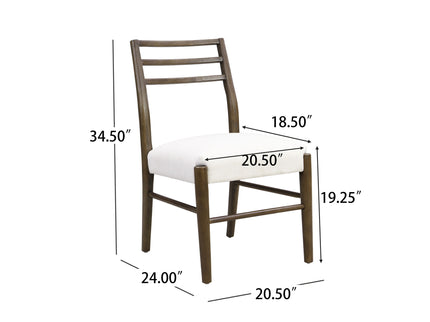 Farmhouse Style Dining Chair Set With Ladder Back Design
