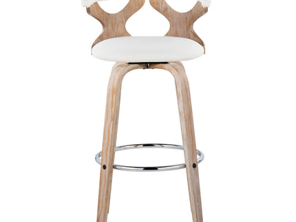 Gardenia - Contemporary Fixed Height Barstool With Swivel With Round Footrest (Set of 2)