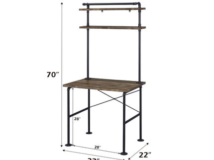Ensata - Rustic Writing Desk - Black / Oak