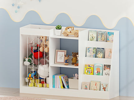 Bookshelf And Toy Storage, 3 Tier Montessori Bookcase With Stuffed Animal Organizer - White
