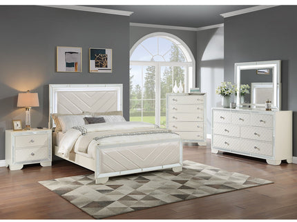 1 Piece Eastern King Size Upholstered Headboard And Footboard With Built In LED Lights