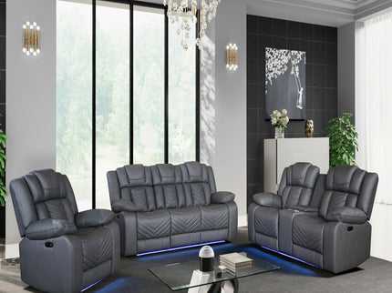 Raize - Power Recliner With LED Functionality - Gray