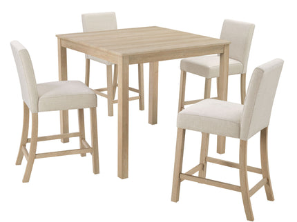 5 Piece Counter Height Table Set With 4 Chairs