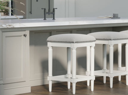 Square Stool With Upholstered Seat