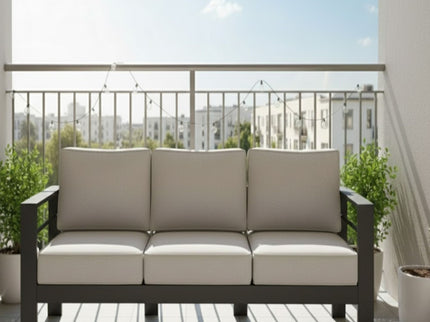 All-Weather Patio Sofa With Cushions, 3 Seat Outdoor Couch