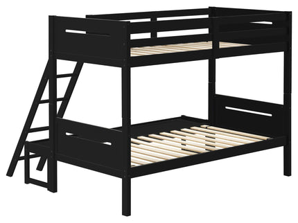 Bunk Bed With Built In Ladder, Safety Guardrails And Angled Access Step
