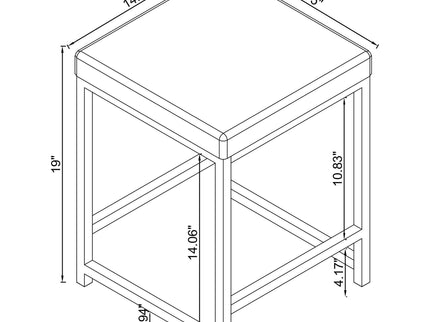 Upholstered Square Vanity Stool
