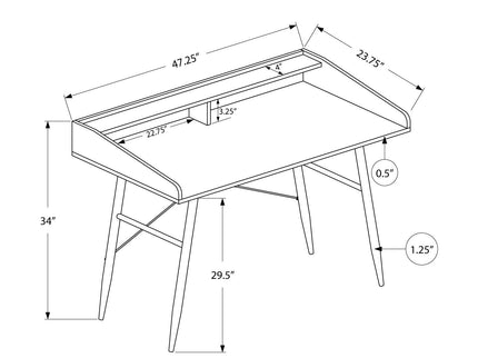 Computer Desk For Home Office, Laptop, Storage Shelves, Contemporary Versatile Placement - Natural