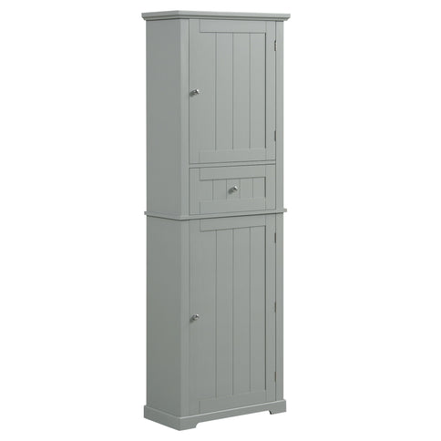Tall Freestanding Bathroom Storage Cabinet With Drawer And Adjustable Shelf