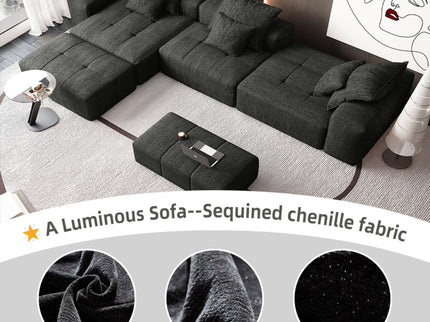 Modern Oversized Diy Combination, Modular Sectional Sofa With Pillows