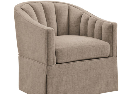 Solitude - Skirted Swivel Accent Chair With Hemp Like