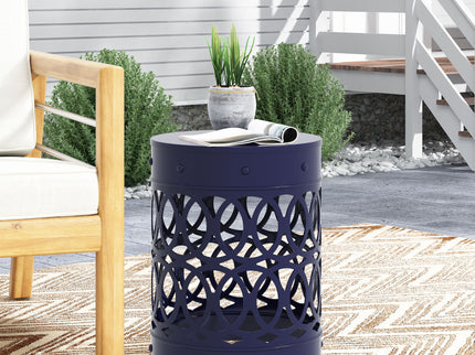 Outdoor Metal Large End Table, Modern Design