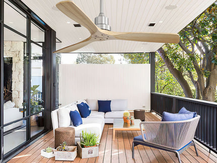52" Outdoor Ceiling Fan With Remote Control Blades Reversible DC Motor - Brushed Nickel