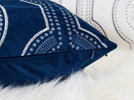 Holiday Throw Pillow With Snowflake Embroidery