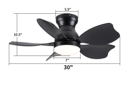 Low Profile Flush Mount Ceiling Fan With Light