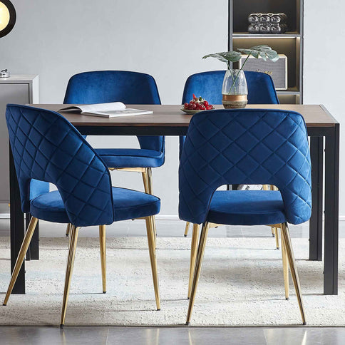 Dining Chairs With Metal Legs And Hollow Back Upholstered Dining Chairs
