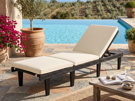 Ariana - Chaise Lounge With Cushion For Outdoor - Black