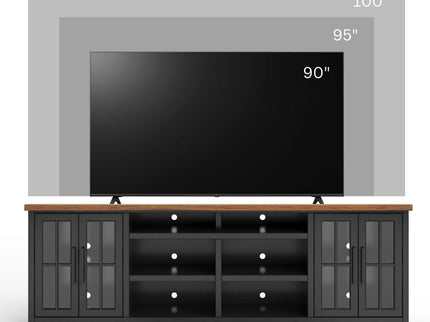 TV Stand Console For TVs Up To 100" - Black / Whiskey