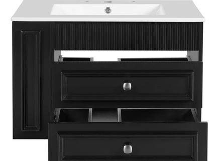 Wall Mounted Bathroom Vanity With 2 Drawers, Sink, Floating Storage Unit