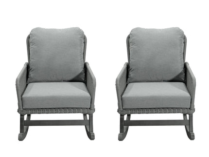 Contemporary Minimalist Wicker Rocking Chair With Soft Cushions And Durable Wooden Frame