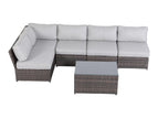Dark Brown / 2 Pc. L-Shaped Sectional, Table