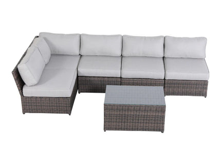 Comfortable Modern Patio Rattan Sectional Set With Cushions