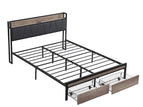 Light Brown / Queen / 2 Drawers
