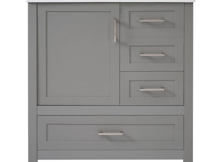 Modern Bathroom Vanity With Ceramic Sink, Solid Frame And Storage Solutions