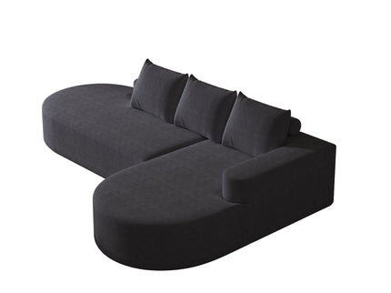 Modern Curved Sofa, L-Shaped Modular Sectional Set With 3 Pillows