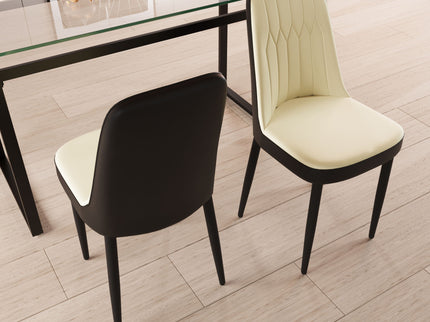 Modern Dining Chair With Cushions And Metal Legs