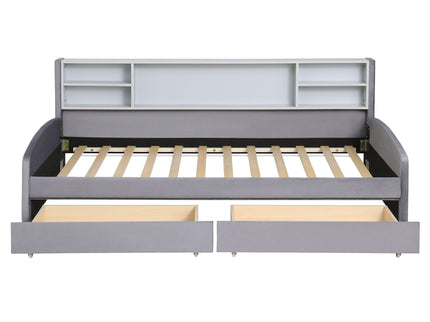 Luxurious Upholstered Platform Bed With Storage Drawers